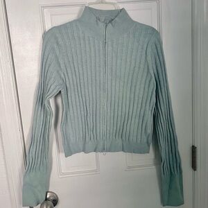 Slate Blue Wild Fable Double Zipper Sweater Jacket